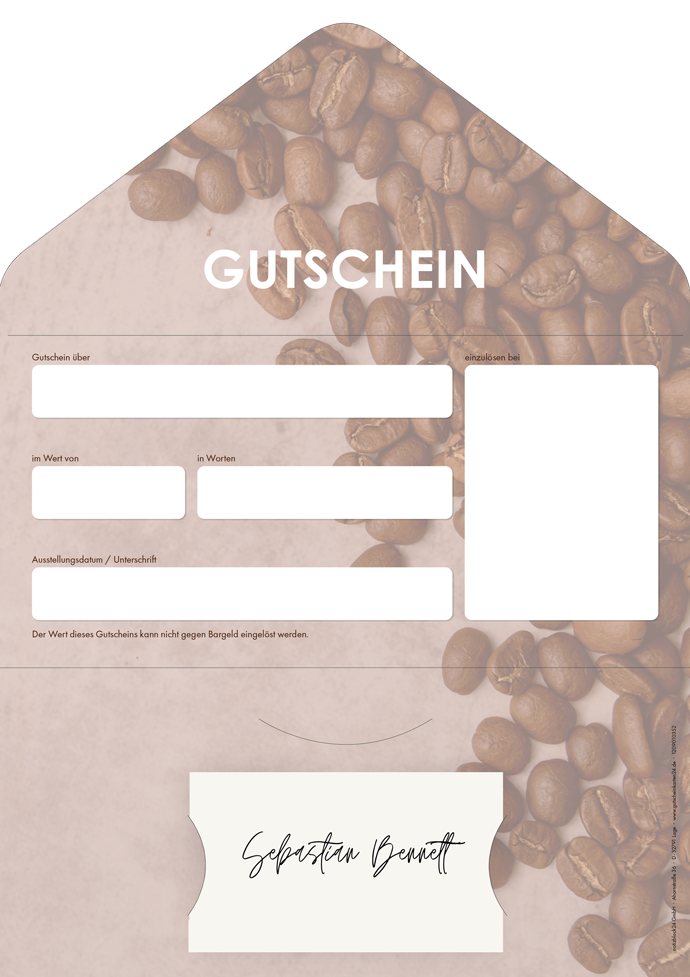 Gutscheinkarte Classic "Kaffebohnen" individuell