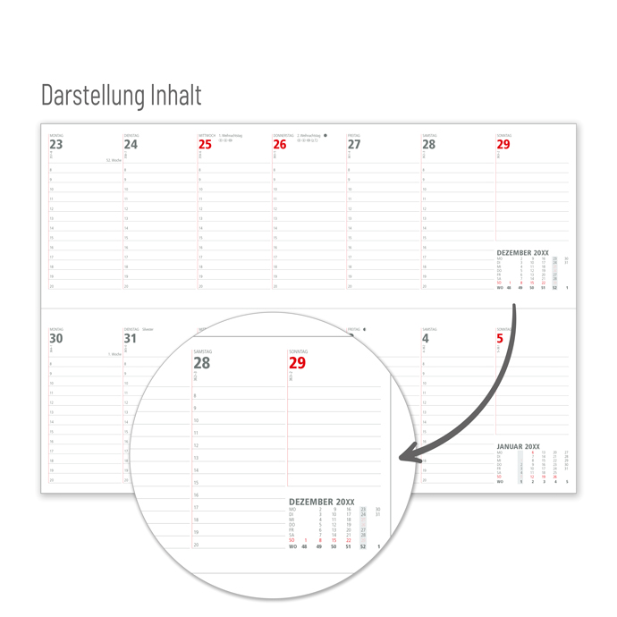 Tischquerkalender Business-Standard Softcover