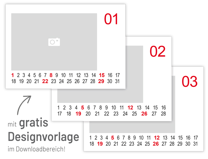 Fotokalender mit Monatsansicht