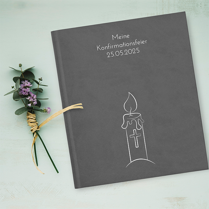 Gästebuch Konfirmation Grau