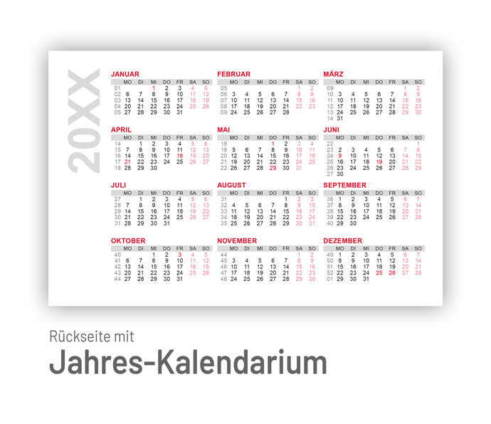 Scheckkarten-Kalender TakeOne quer