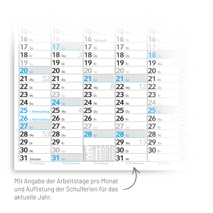 Posterkalender Mega 15 blue