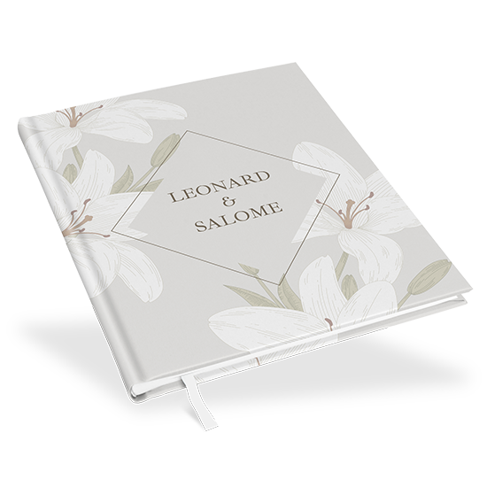 Gästebuch Hochzeit - Floral "White Lily" - GBH-25001-F-07