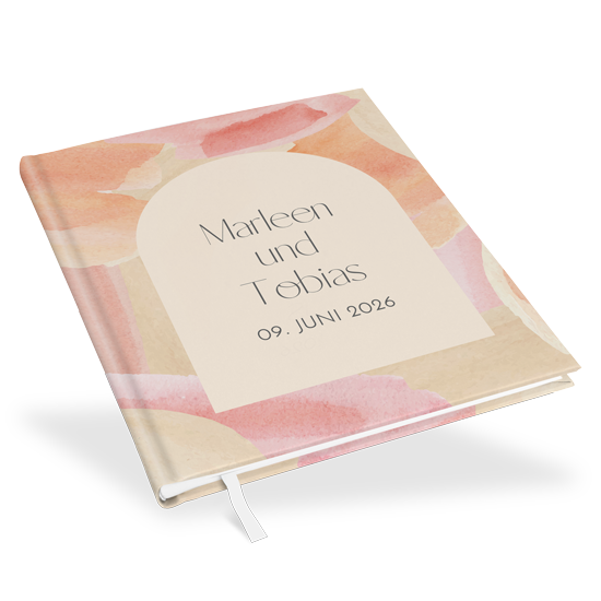 Gästebuch Hochzeit -  Aquarell  "sunset stroke" - GBH-25001-A-06
