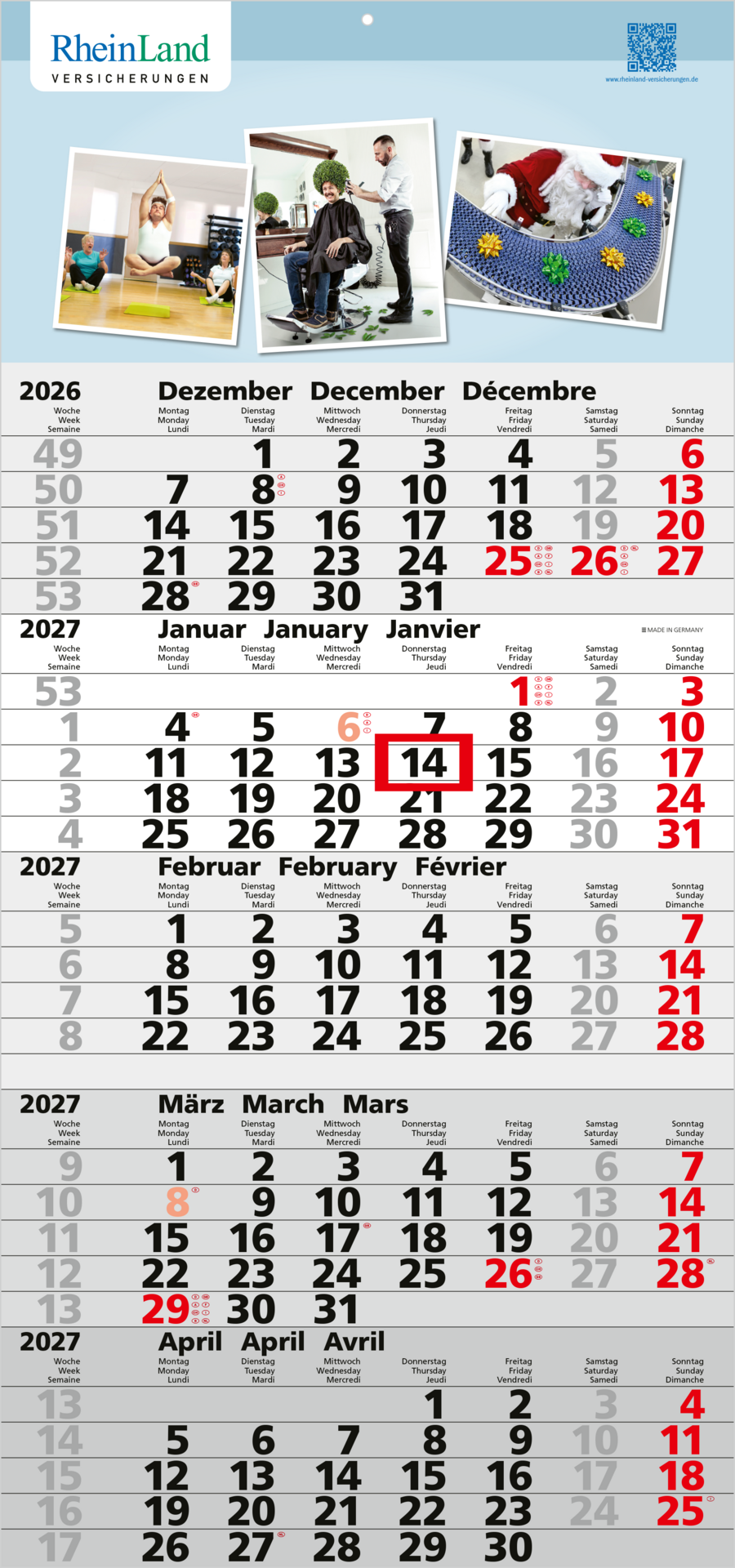 5-Monats-Wandkalender