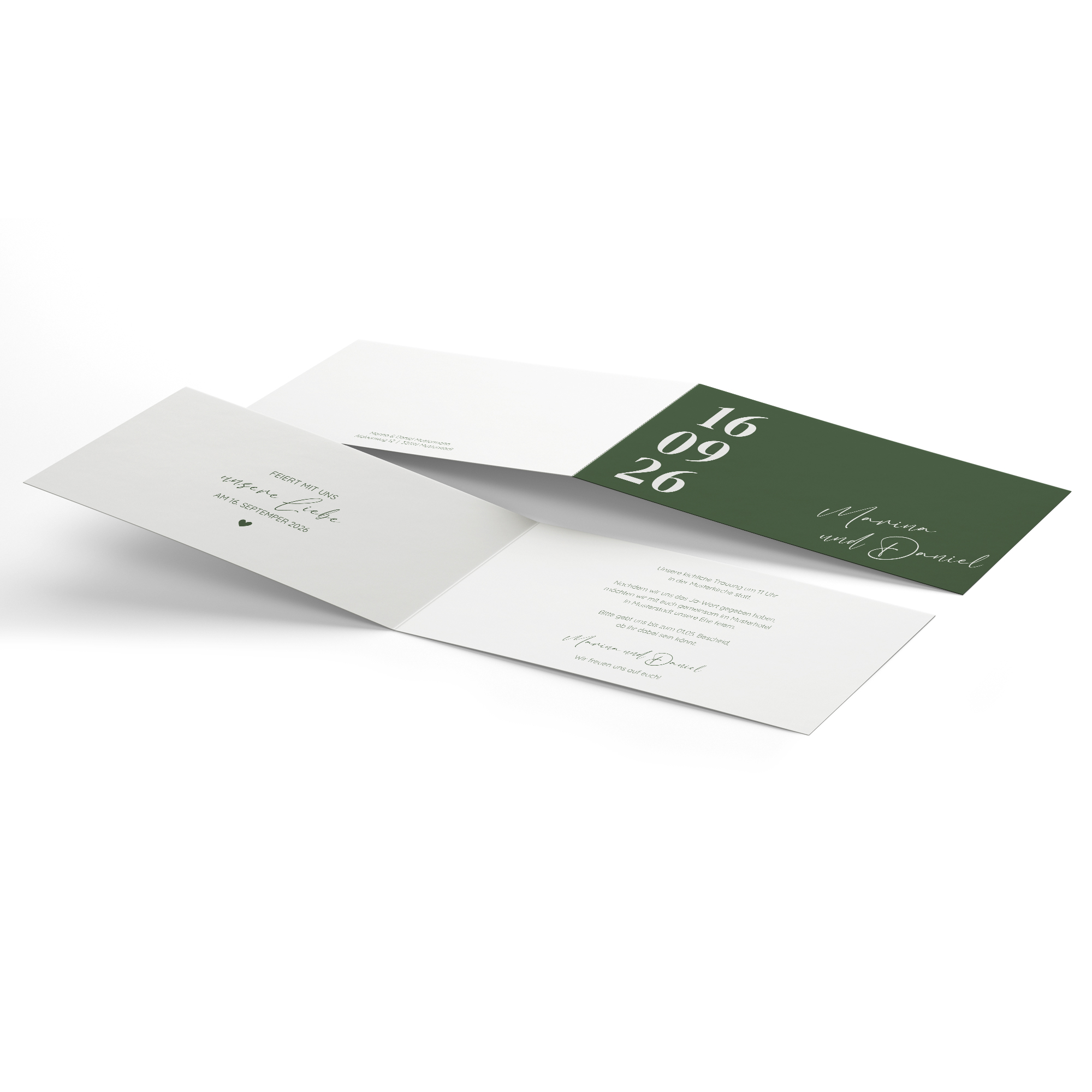 Klappkarte DIN A6 im Querformat - Minimalistisch "Simply Green"