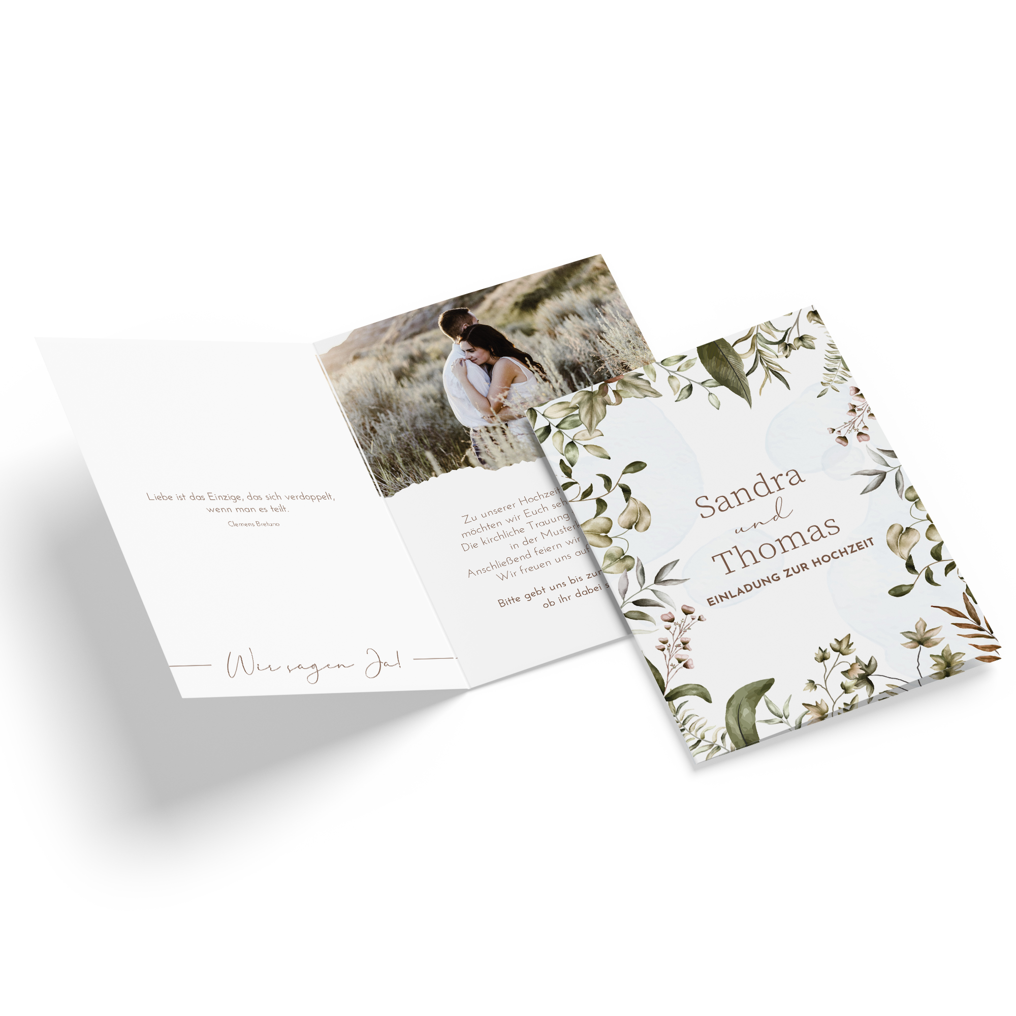 Klappkarte DIN A6 im Hochformat - Boho "nature hold"