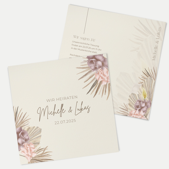 Postkarte Quadrat 148 x 148 mm - Boho "Boho Minimal" - PQ-24001-B-03