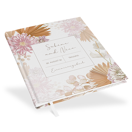 Erinnerungsbuch Hochzeit - Floral "Terracotta Blossom" - EBH-25001-F-04