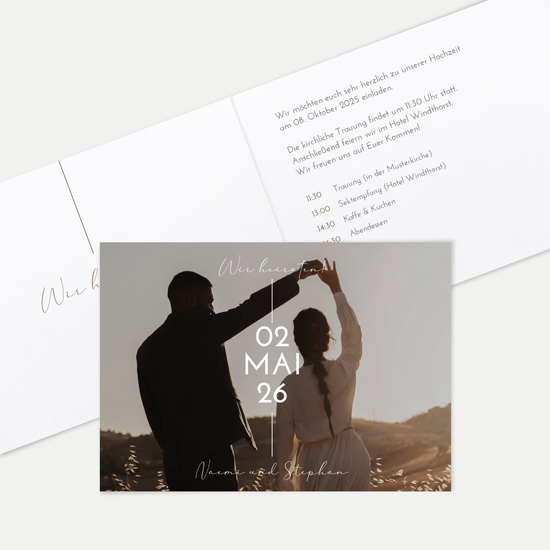 Klappkarte DIN A6 im Querformat - Minimalistisch "Still Lines" - KKQ-24001-M-06
