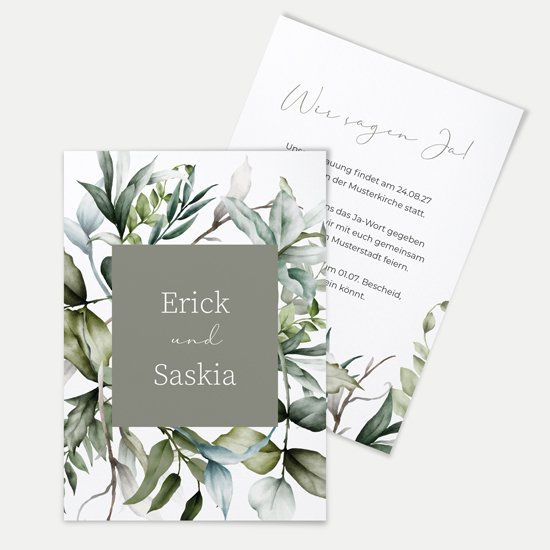 Postkarte DIN A6 im Hochformat - Greenery "Pure Greenery" - PKH-24001-G-08