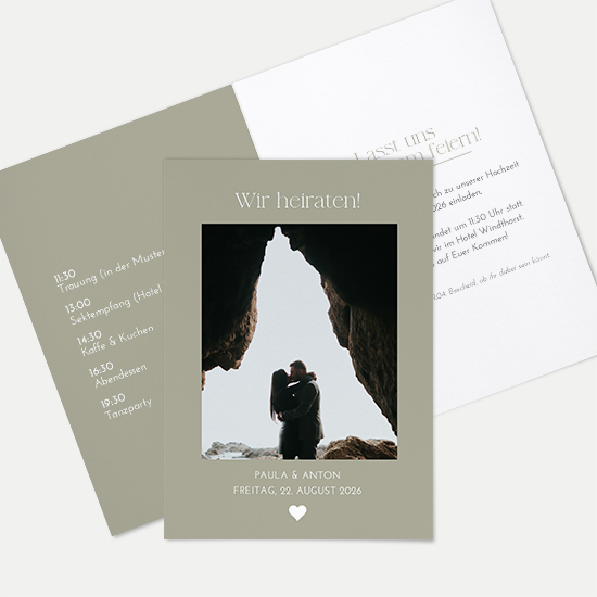 Klappkarte DIN A6 im Hochformat - Minimalistisch "Vienna" - KKH-24001-M-08