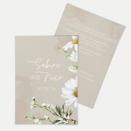 Postkarte DIN A6 im Hochformat - Floral "Daisy Field" - PKH-24001-F-03