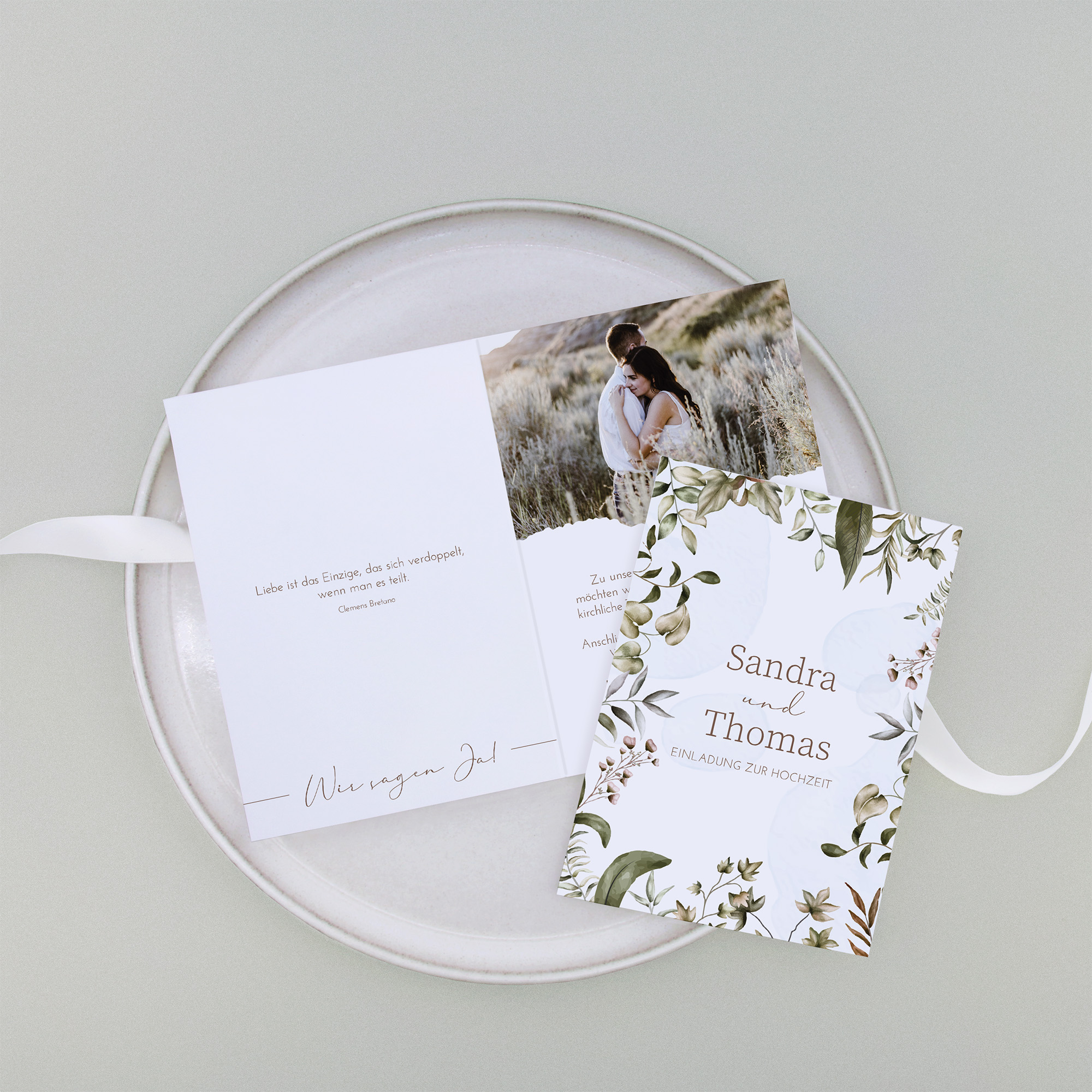 Klappkarte DIN A6 im Hochformat - Boho "nature hold"
