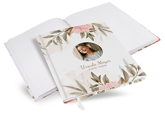 Kondolenzbuch - Rose Leaf - KB-25001-F-08