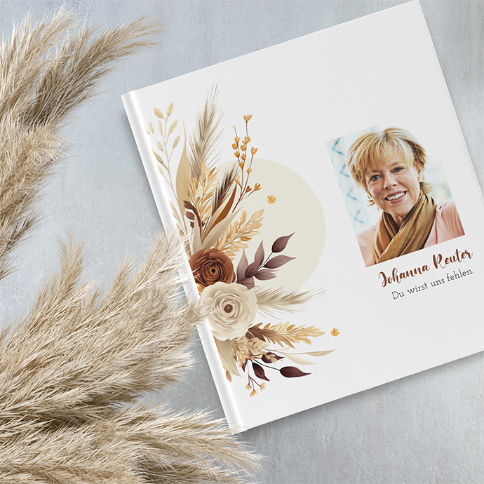 Kondolenzbuch -  Boho "earth bouquet"