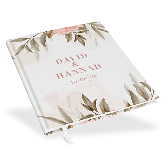 Gästebuch Hochzeit - Floral "Rose Leaf" - GBH-25001-F-08