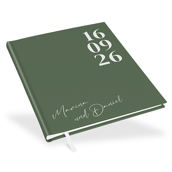 Gästebuch Hochzeit - Minimalistisch "Simply Green" - GBH-25001-M-12