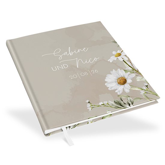 Gästebuch Hochzeit - Floral "Daisy Field" - GBH-25001-F-03