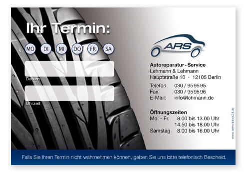Terminzettel "Grip" - 1 Termin mit Wochentagen - 1214010129