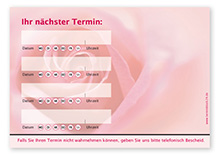 Terminzettel "zarte Rose" - 4 Termine mit Wochentagen - 1215010404