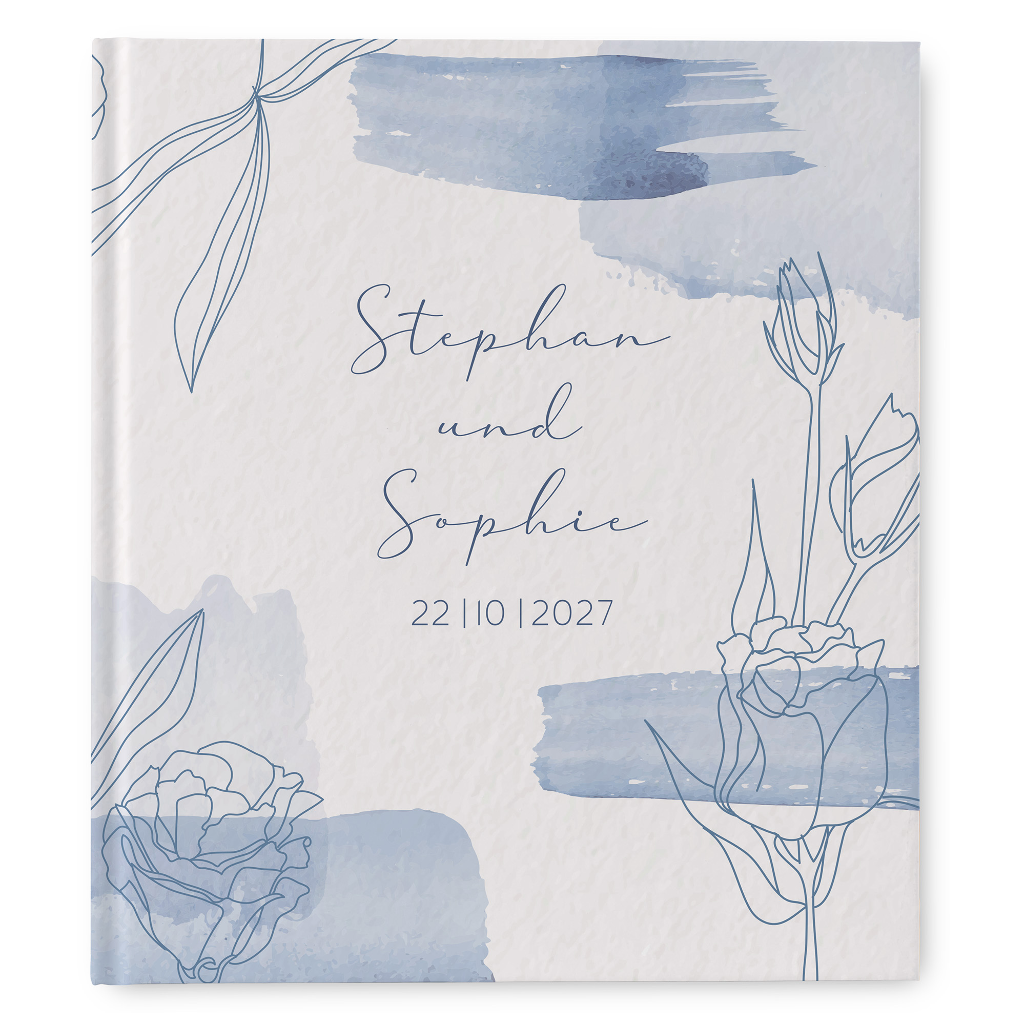 Erinnerungsbuch Hochzeit - Aquarell "midnight petals