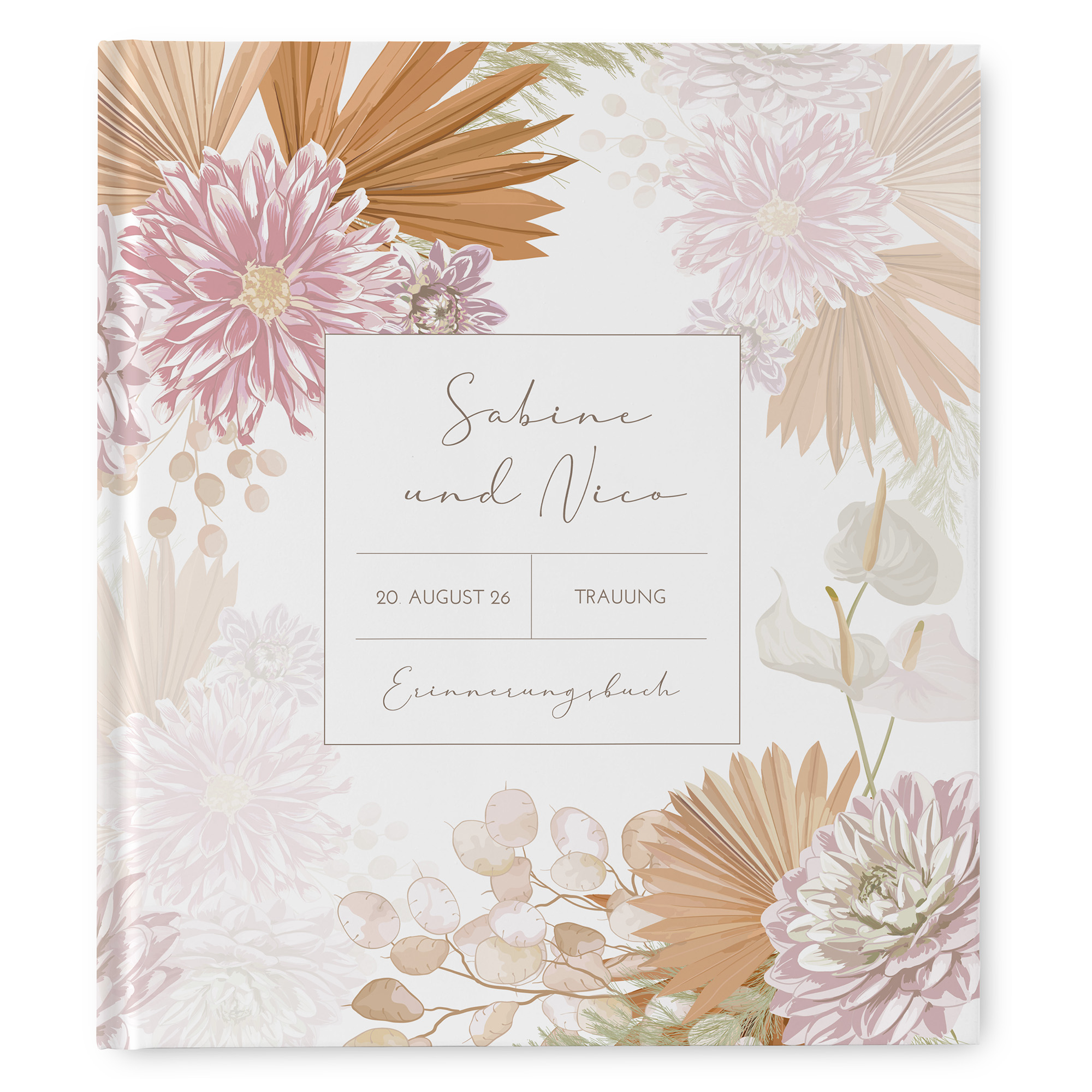 Erinnerungsbuch Hochzeit - Floral "Terracotta Blossom"
