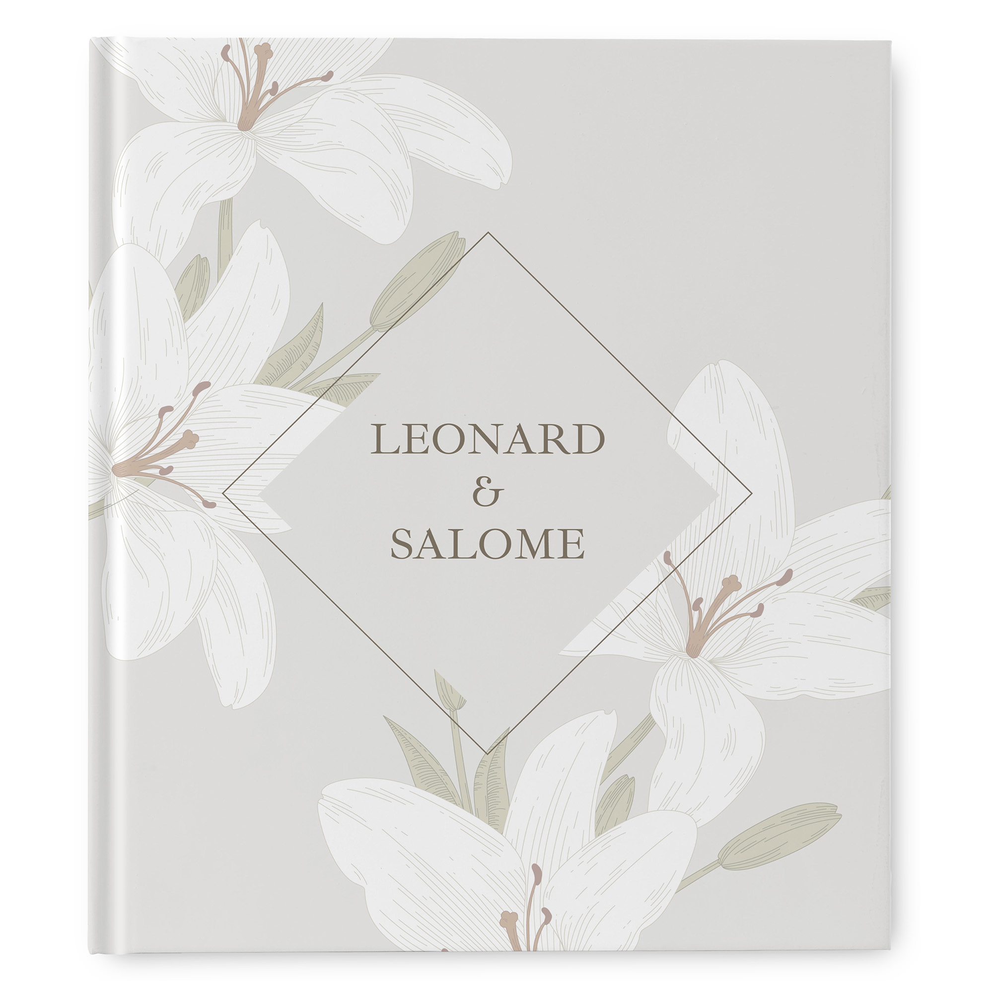 Erinnerungsbuch Hochzeit - Floral "white lily"