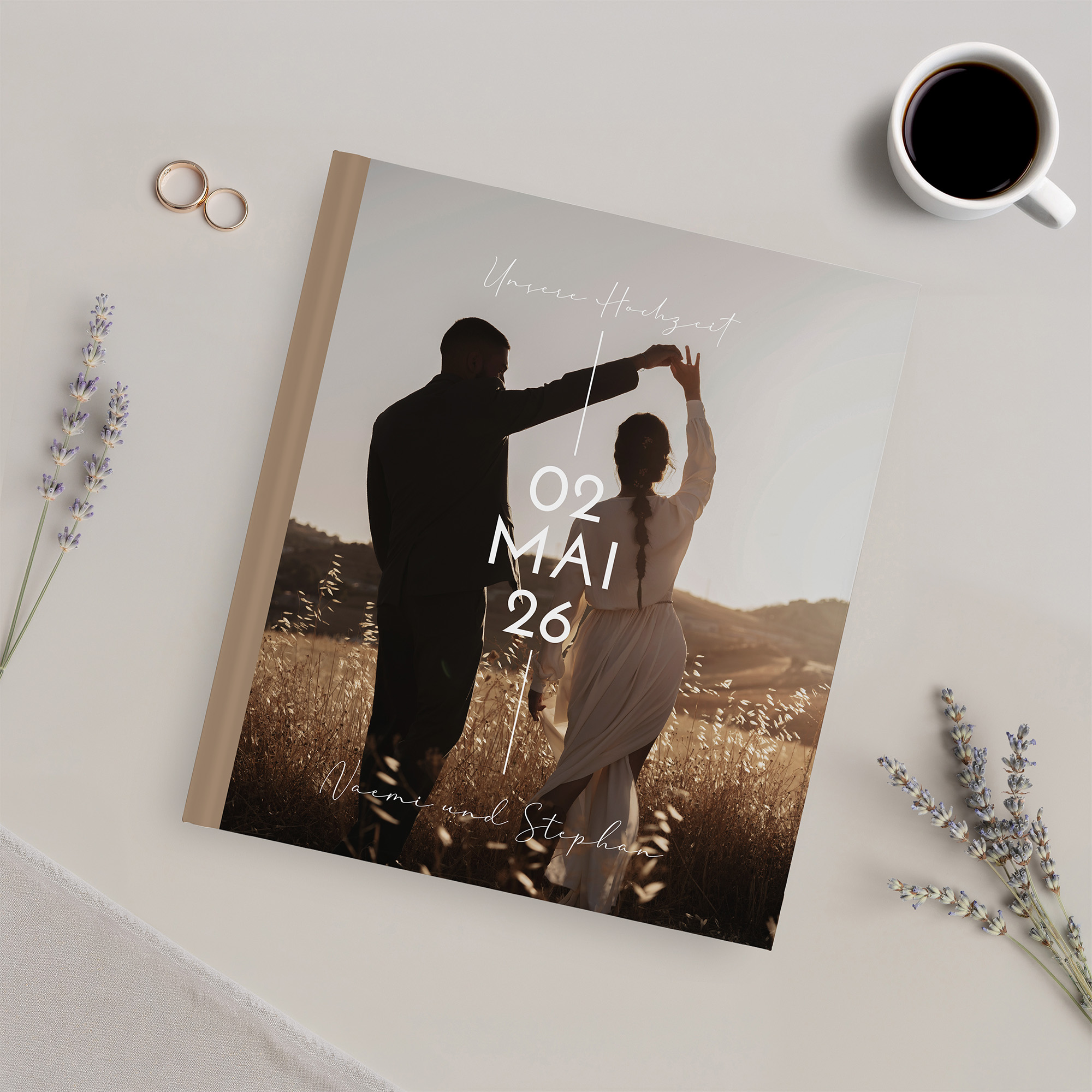 Erinnerungsbuch Hochzeit - Minimalistisch "Still Lines"