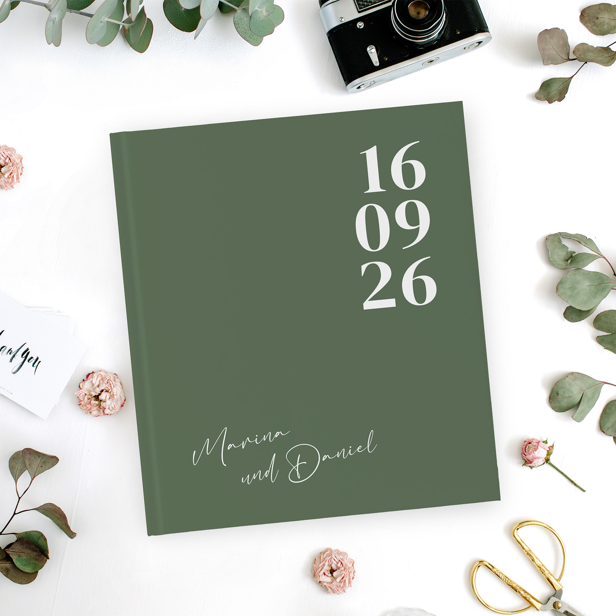 Erinnerungsbuch Hochzeit - Minimalistisch "simply green"