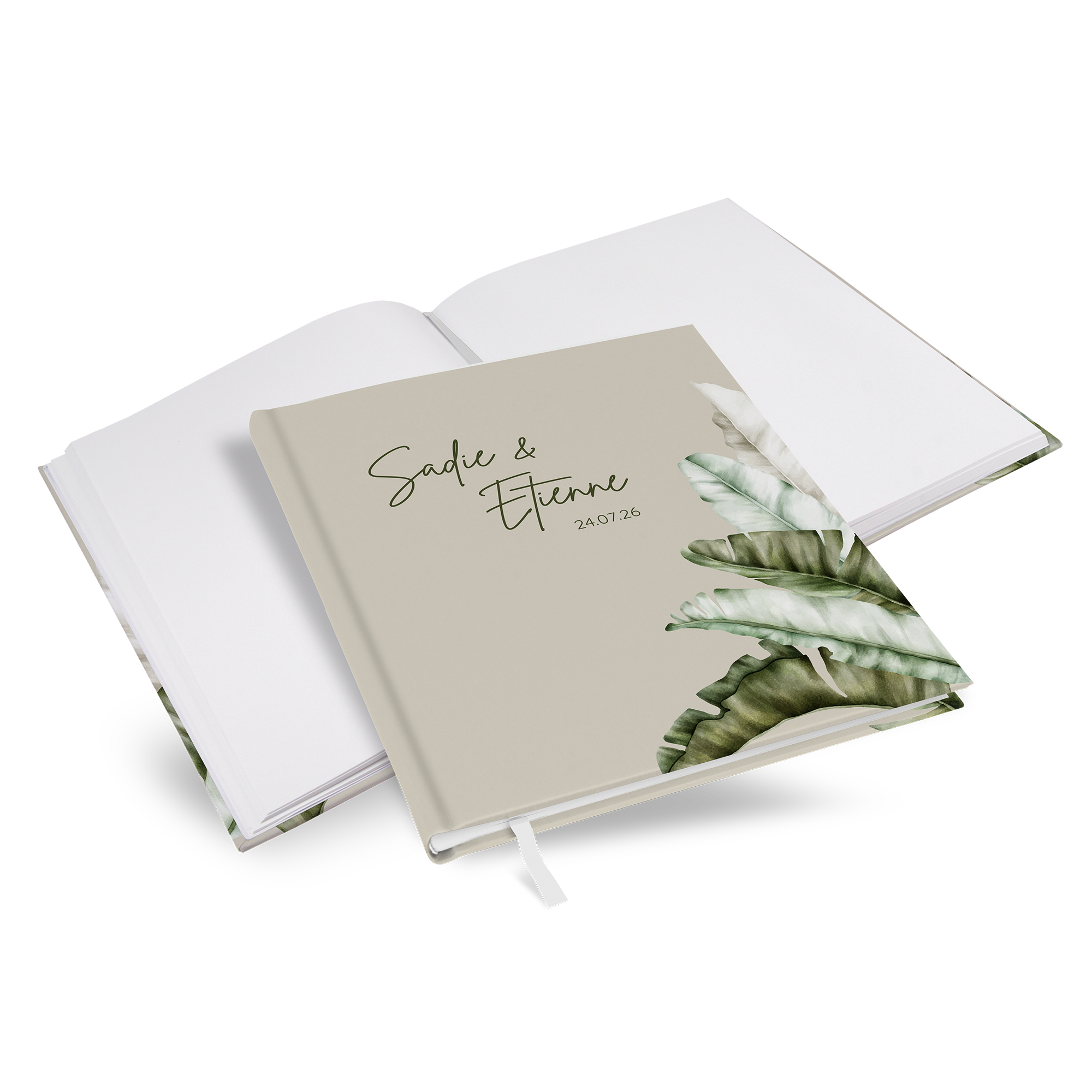 Gästebuch Hochzeit - Greenery "Manila 01" - GBH-25001-G-02