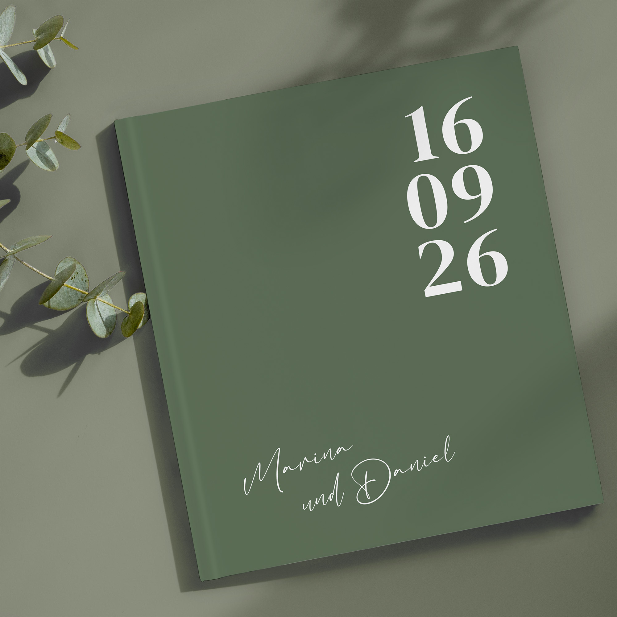 Gästebuch Hochzeit - Minimalistisch "Simply Green"