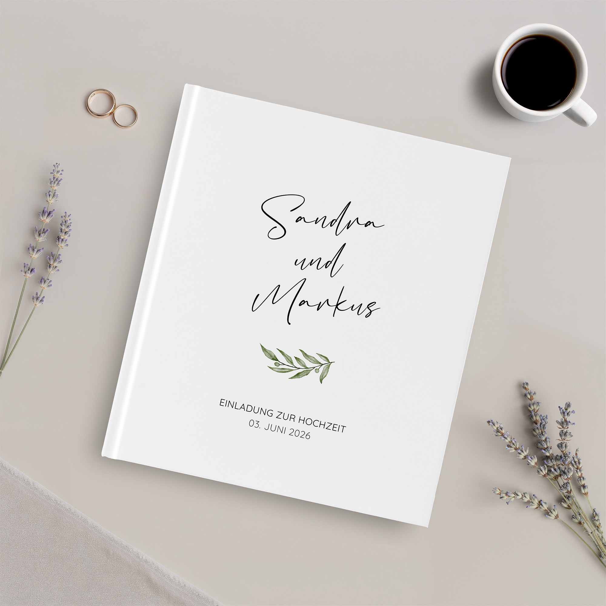 Gästebuch Hochzeit - Minimalistisch "Olivetta"