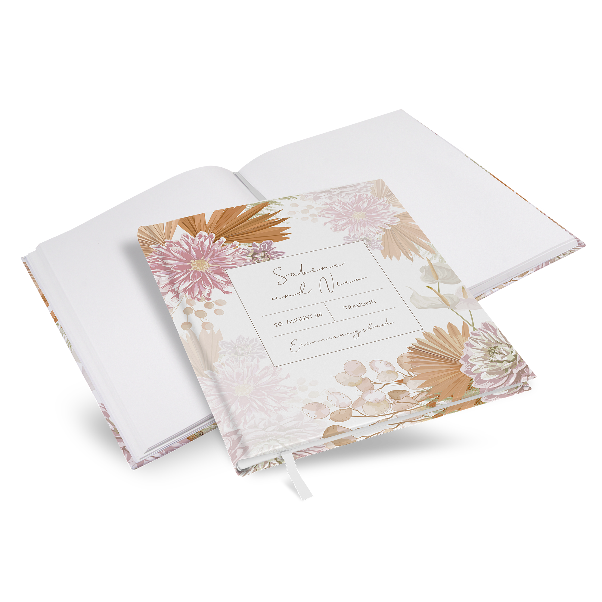 Gästebuch Hochzeit - Floral "terracotta blossom"