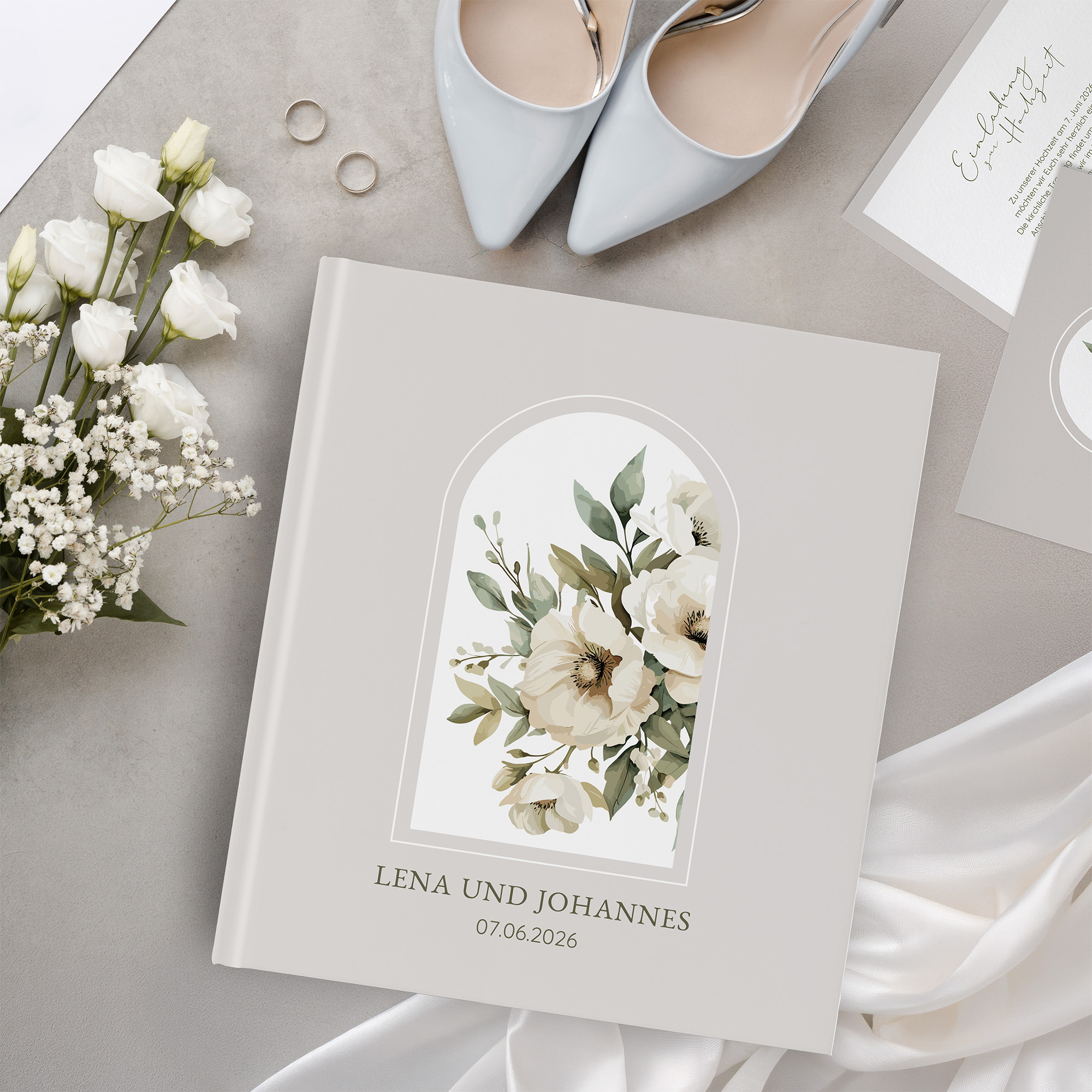 Gästebuch Hochzeit - Vintage "Ivory Garden"