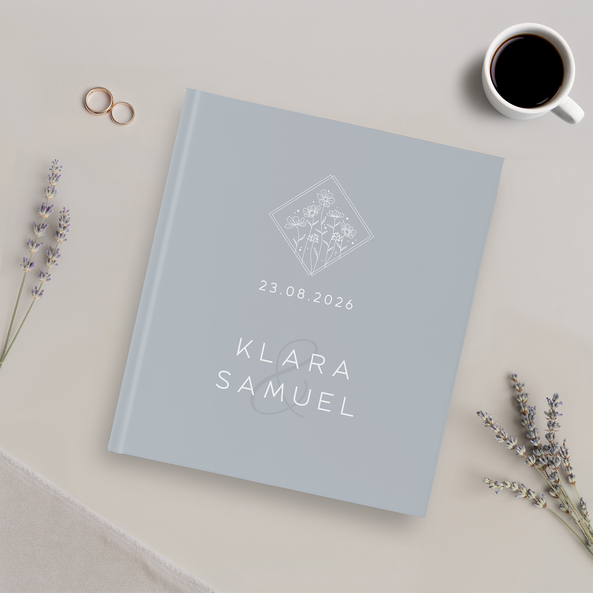 Gästebuch Hochzeit - Vintage "La Fleur Bleue"