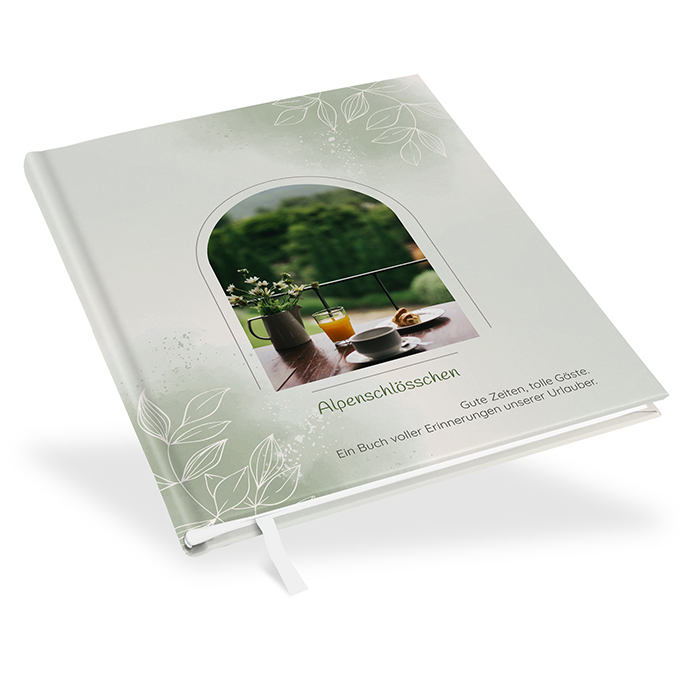 Gästebuch Ferienwohnung -  Aquarell "faded green"