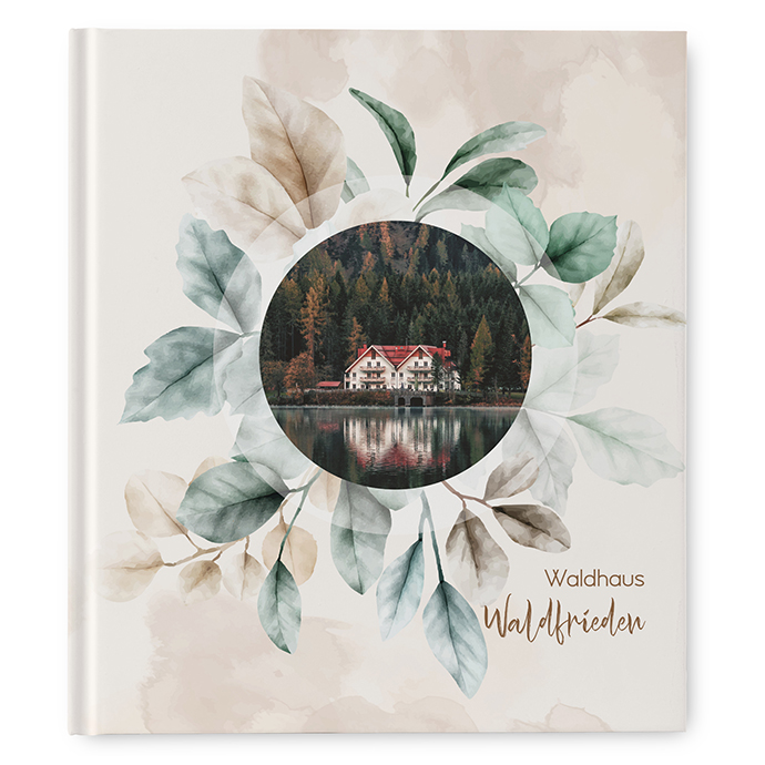 Gästebuch Ferienwohnung -  Aquarell "leaf & taupe"