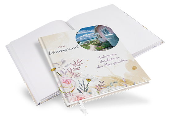 Gästebuch Ferienwohnung -  Aquarell "lily &amp; rose" - GBF-25001-A-03