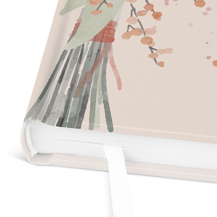 Gästebuch Ferienwohnung -  Aquarell "terracotta bloom"