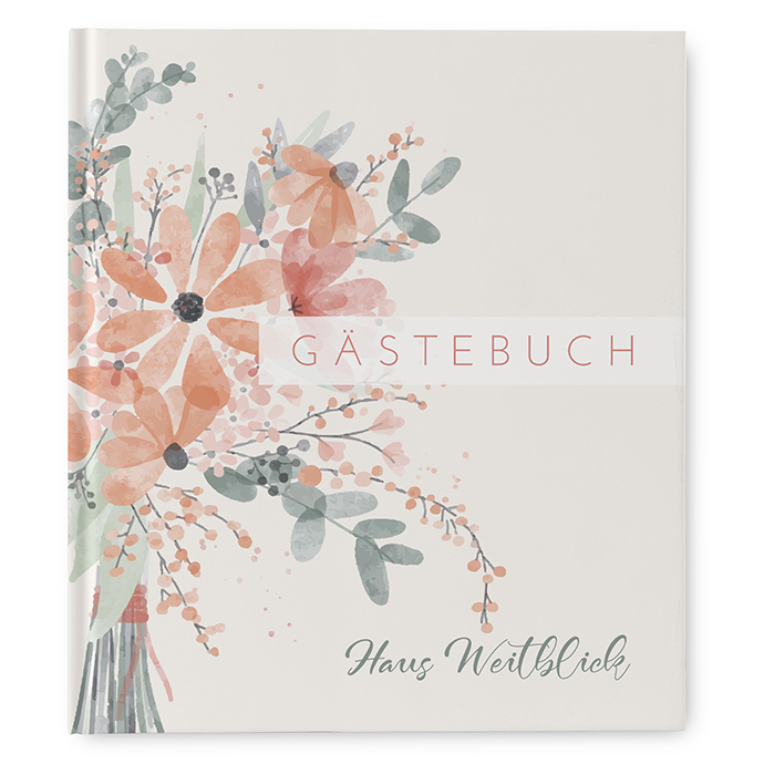 Gästebuch Ferienwohnung -  Aquarell "terracotta bloom"