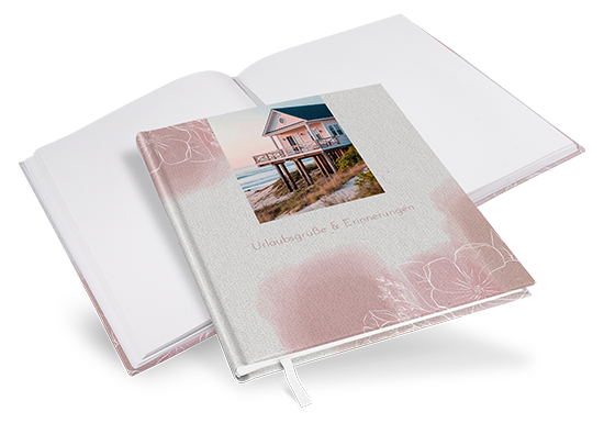 Gästebuch Ferienwohnung -  Aquarell "dusty bloom" - GBF-25001-A-05