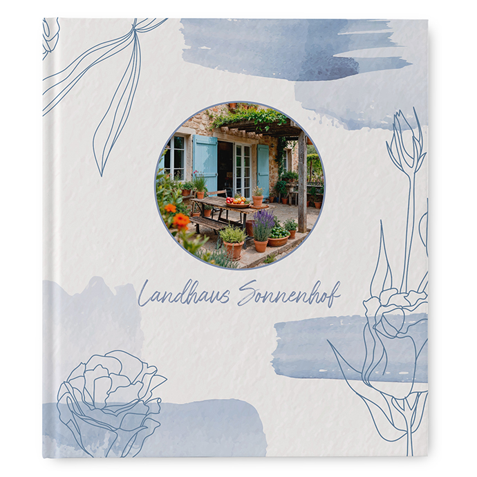 Gästebuch Ferienwohnung -  Aquarell "midnight petals"