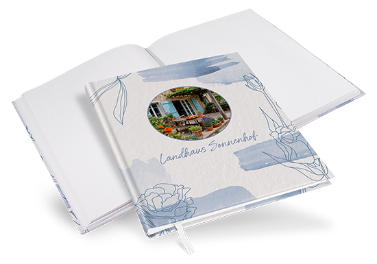 Gästebuch Ferienwohnung -  Aquarell "midnight petals" - GBF-25001-A-07