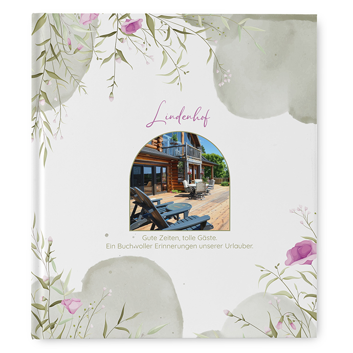 Gästebuch Ferienwohnung -  Aquarell "Wildflower Garden"