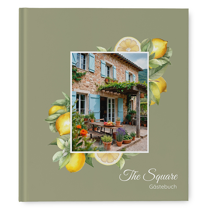 Gästebuch Ferienwohnung -  Aquarell "Olive & Lemon"