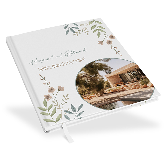 Gästebuch Ferienwohnung  - Boho "Soft Leaves"