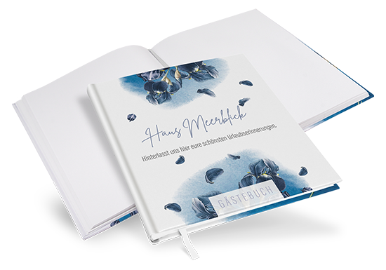 Gästebuch Ferienwohnung - Floral "Blue Petal" - GBF-25001-F-06
