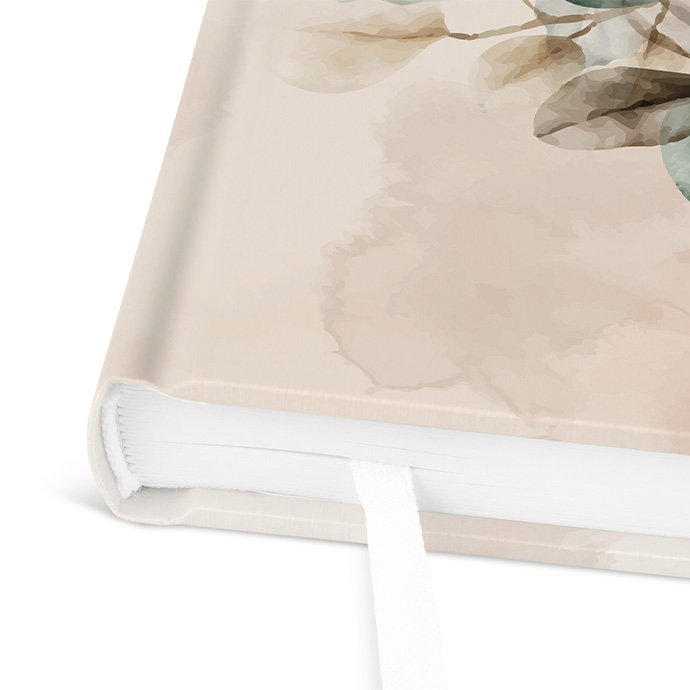 Gästebuch Geburtstag - Aquarell - "leaf & taupe"