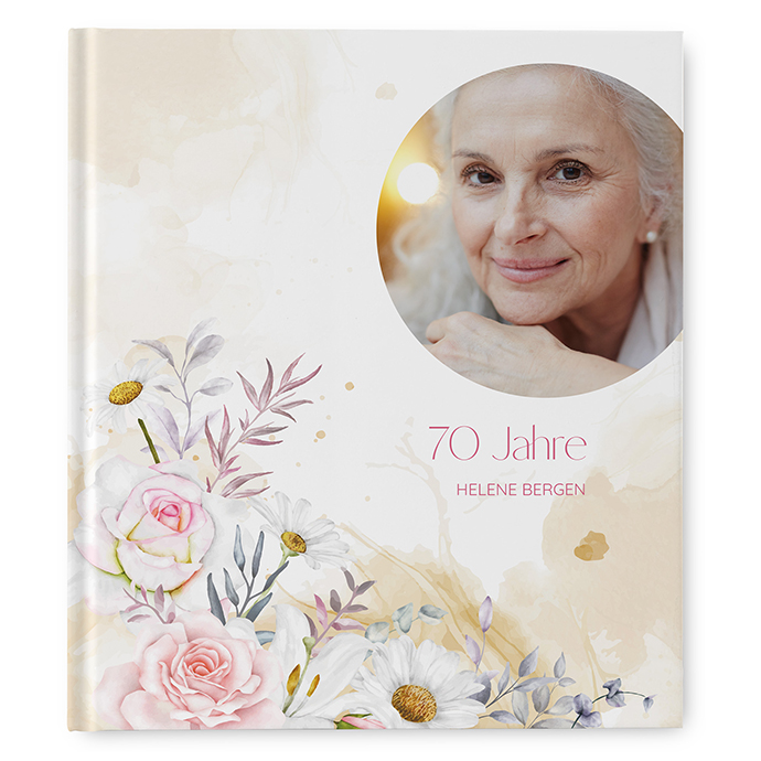 Gästebuch Geburtstag- Aquarell - "lily & rose"
